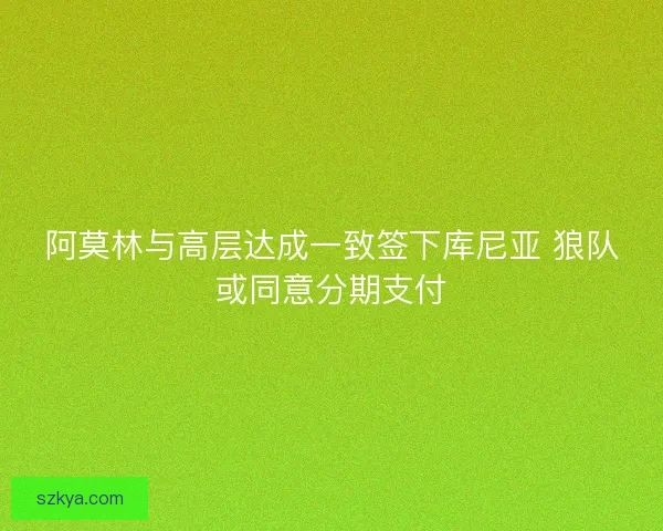 阿莫林与高层达成一致签下库尼亚 狼队或同意分期支付