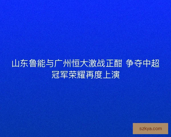 山东鲁能与广州恒大激战正酣 争夺中超冠军荣耀再度上演